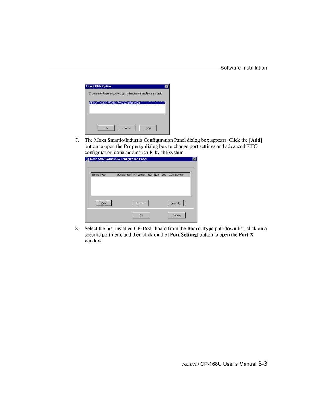 Moxa Technologies CP-168U user manual Software Installation 