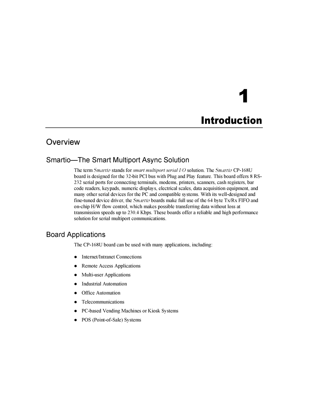 Moxa Technologies CP-168U user manual Introduction, Overview 