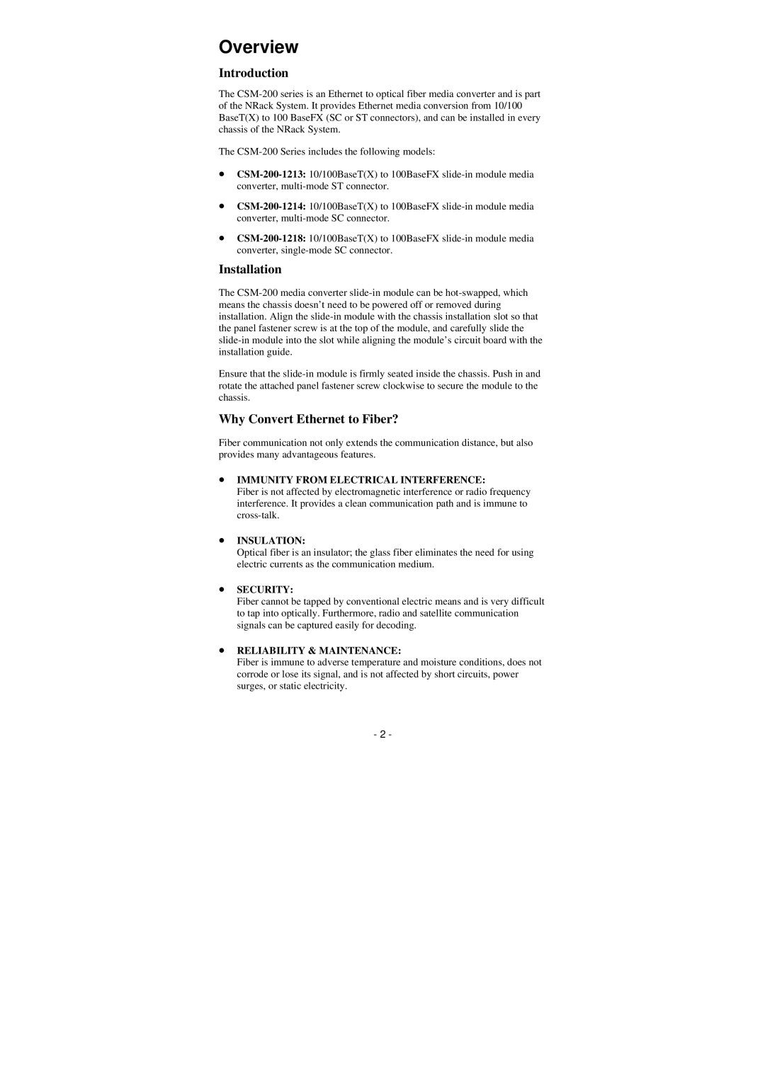 Moxa Technologies CSM 200 manual Overview, Introduction 