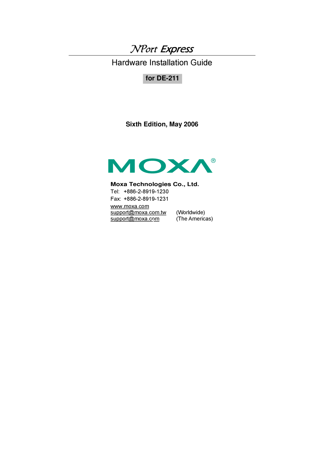 Moxa Technologies DE-211 manual NPort Express 