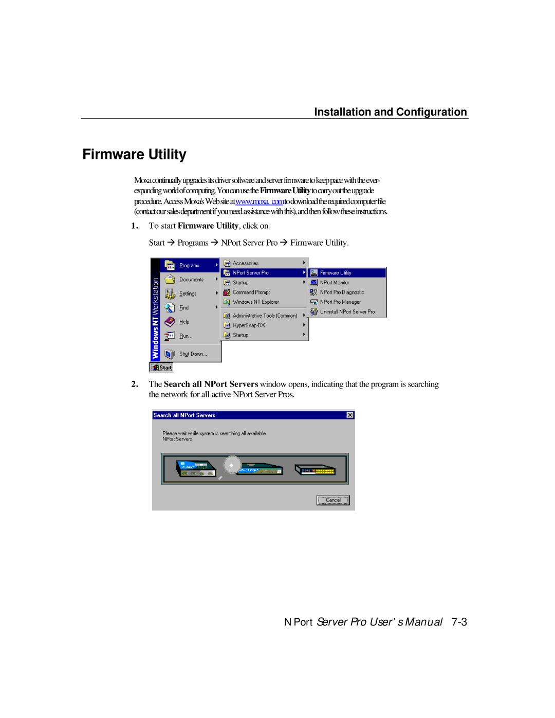 Moxa Technologies DE-308, DE-303 manual Firmware Utility 