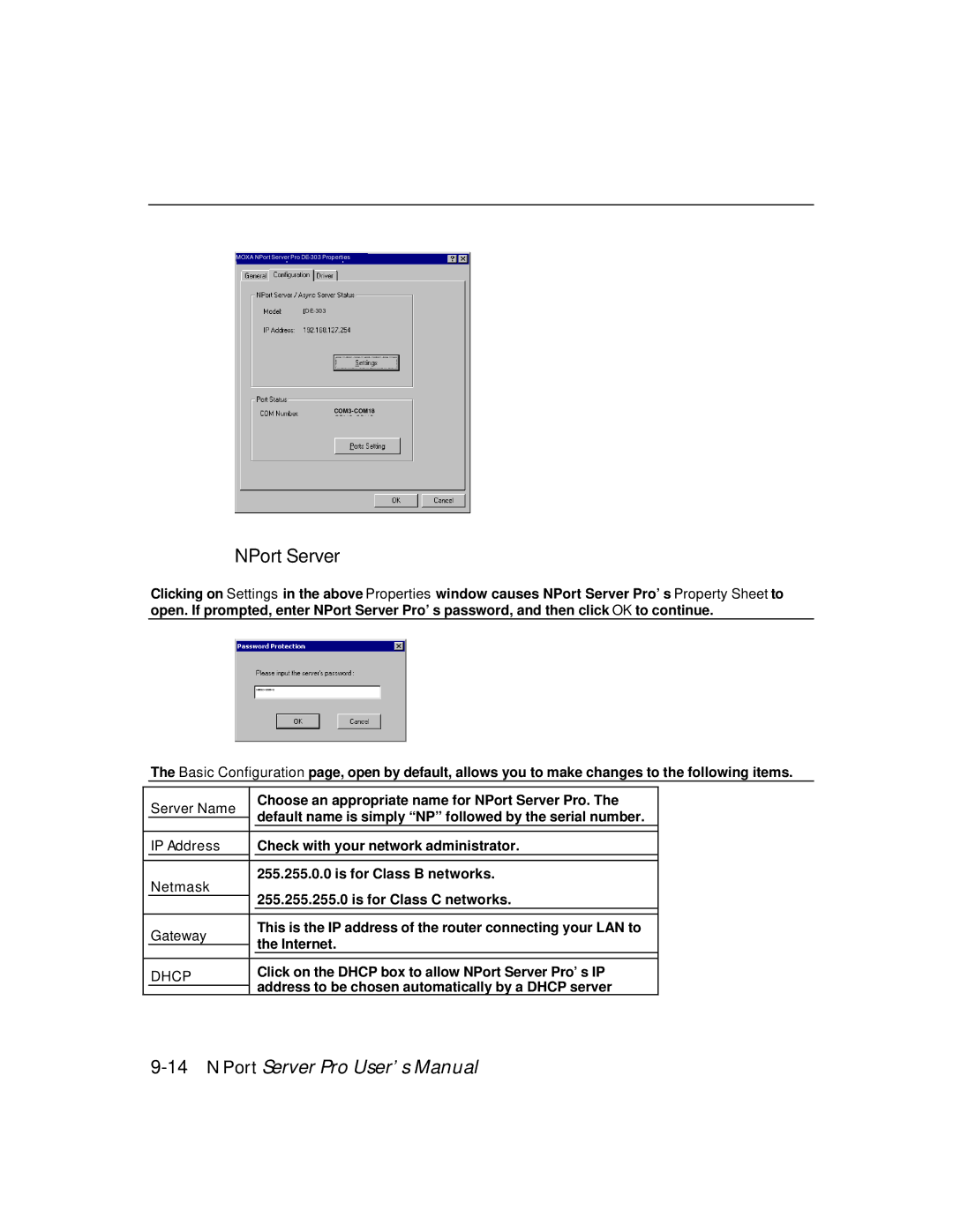 Moxa Technologies DE-303, DE-308 manual NPort Server, Dhcp 