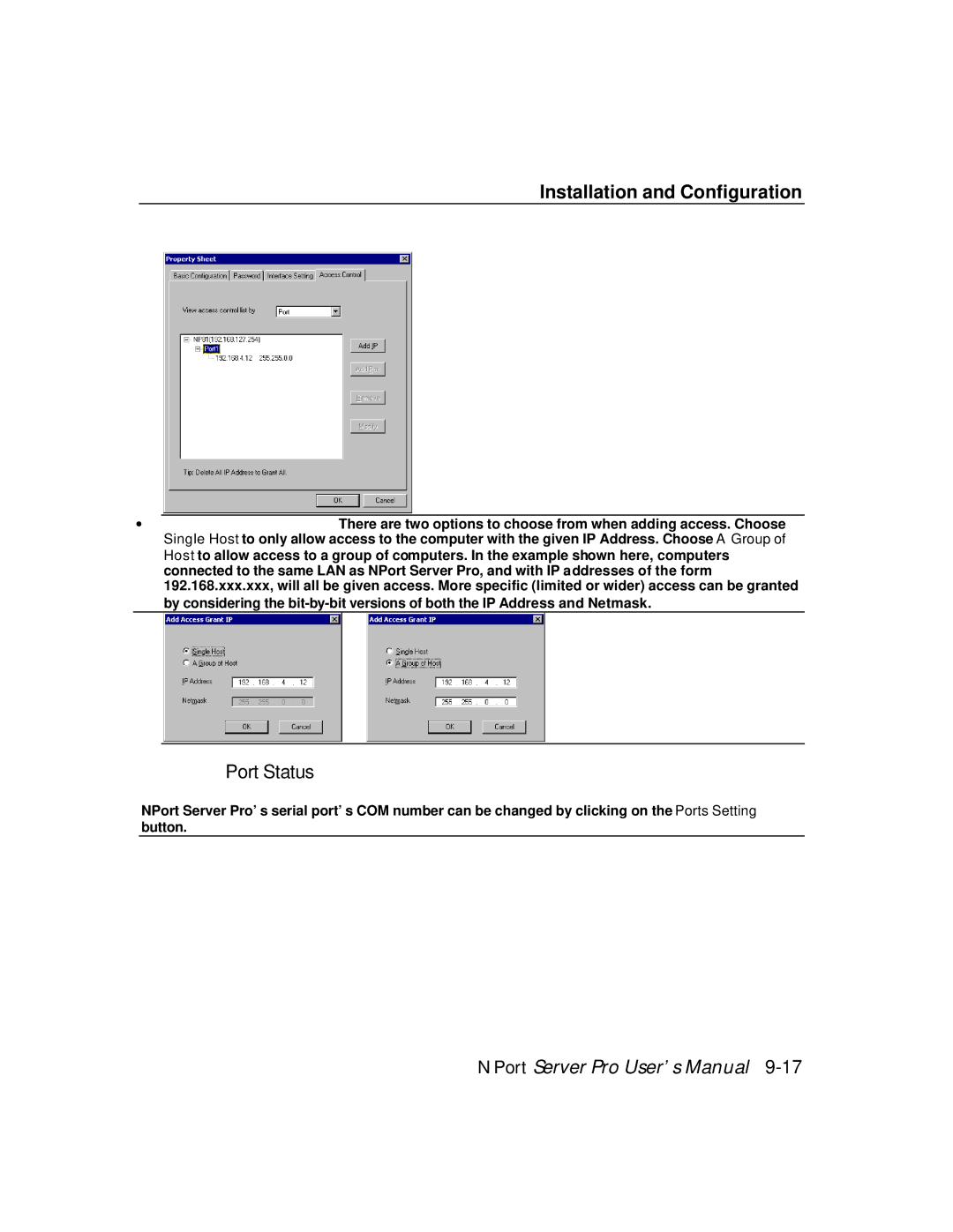 Moxa Technologies DE-308, DE-303 manual Port Status 