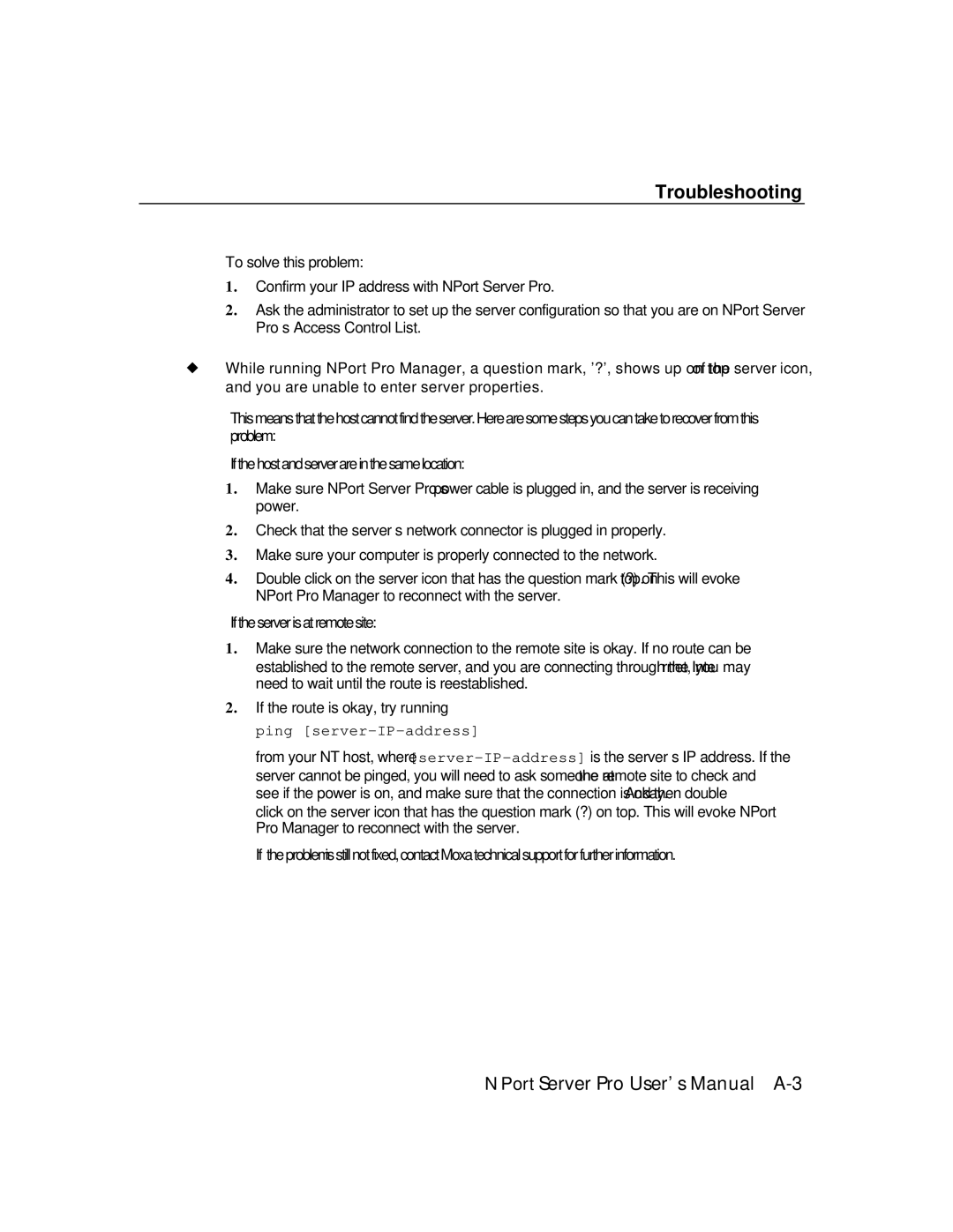 Moxa Technologies DE-308, DE-303 manual Troubleshooting 