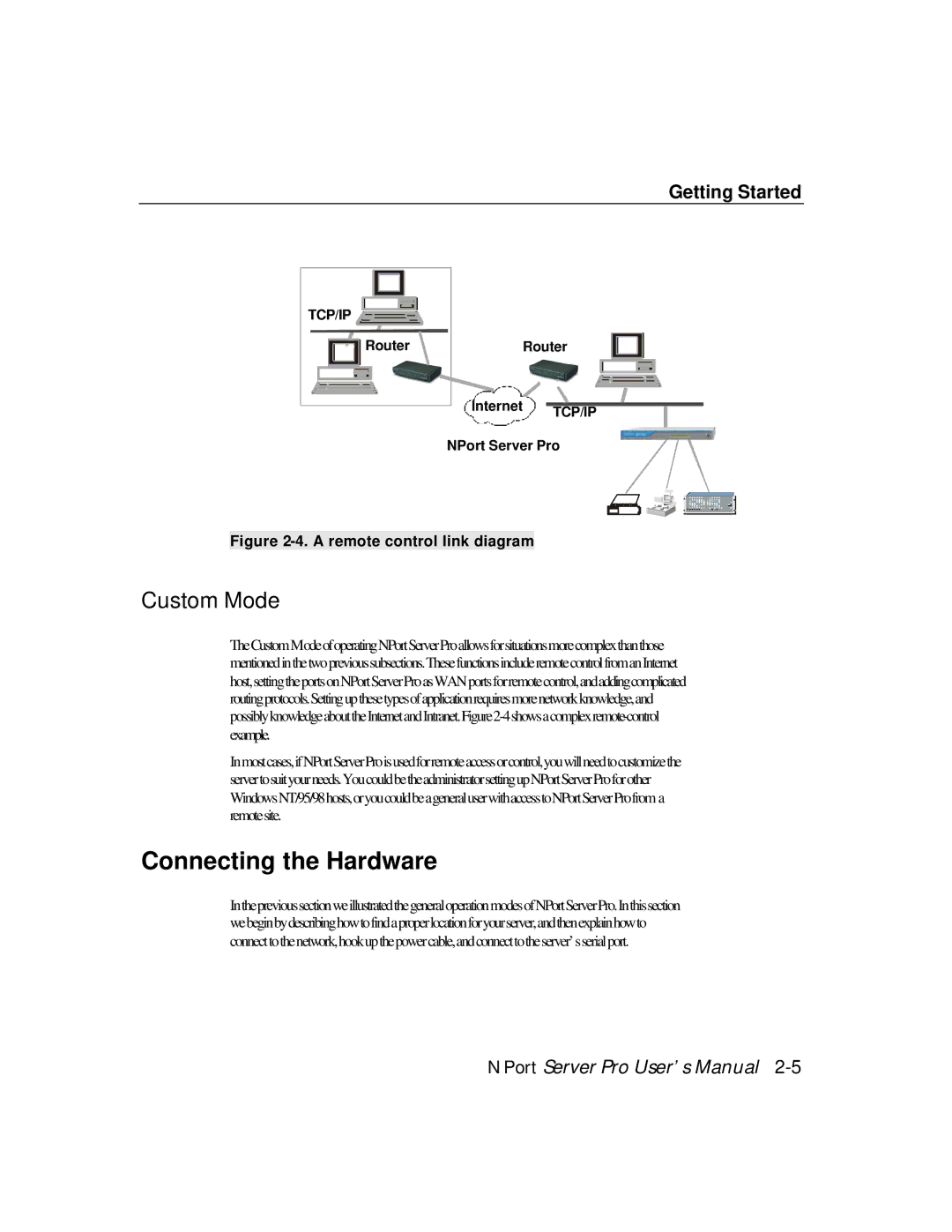 Moxa Technologies DE-308, DE-303 manual Connecting the Hardware, Custom Mode 