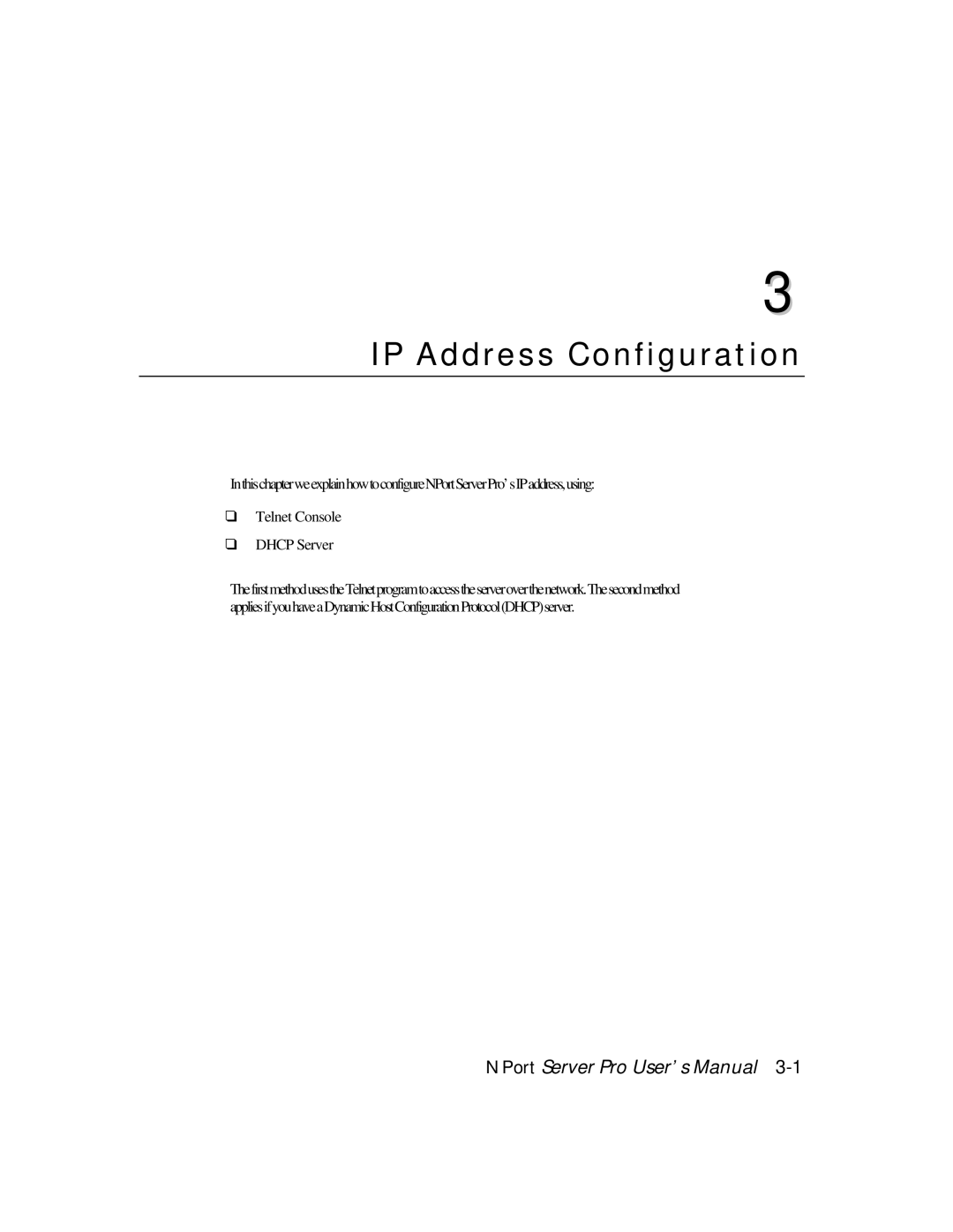 Moxa Technologies DE-308, DE-303 manual IP Address Configuration 