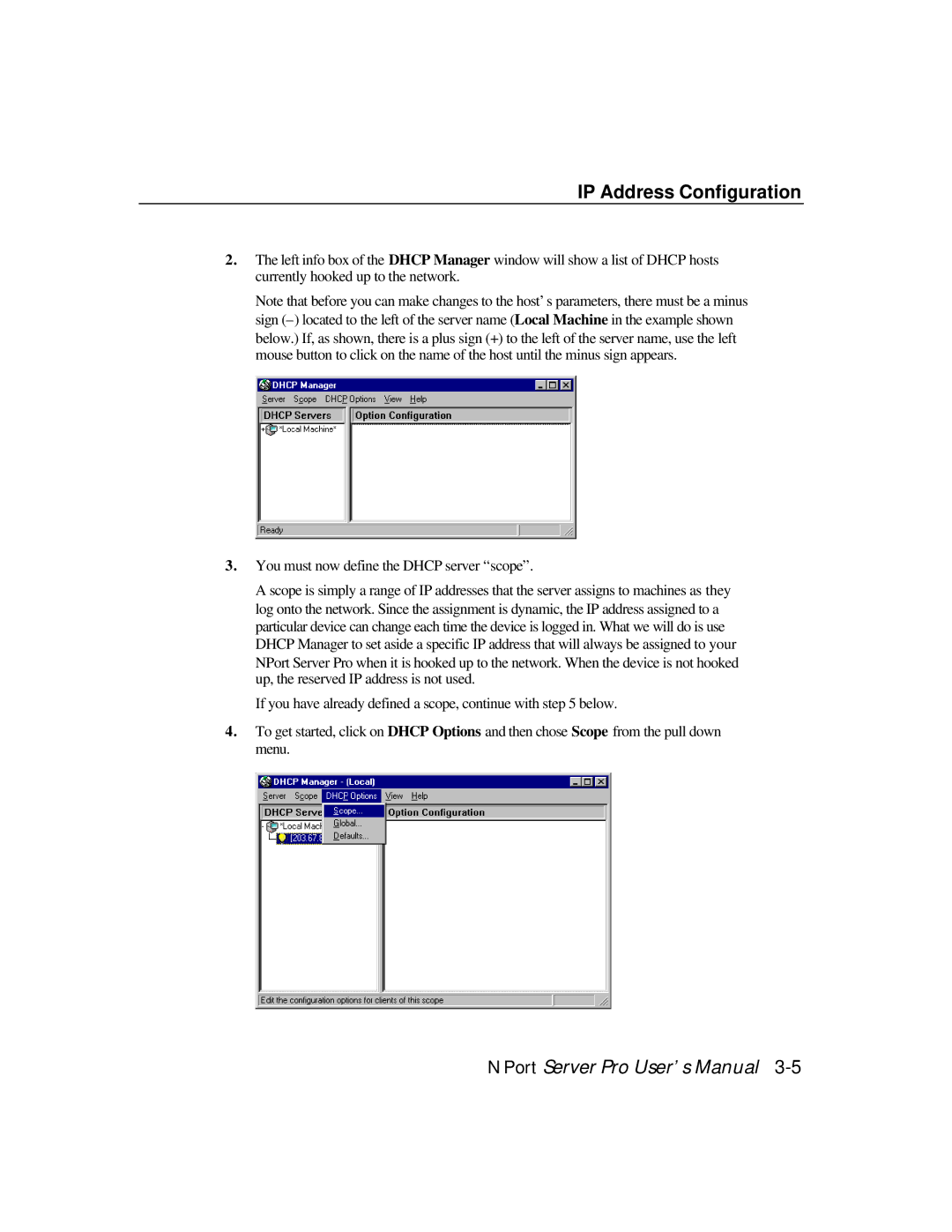 Moxa Technologies DE-308, DE-303 manual IP Address Configuration 