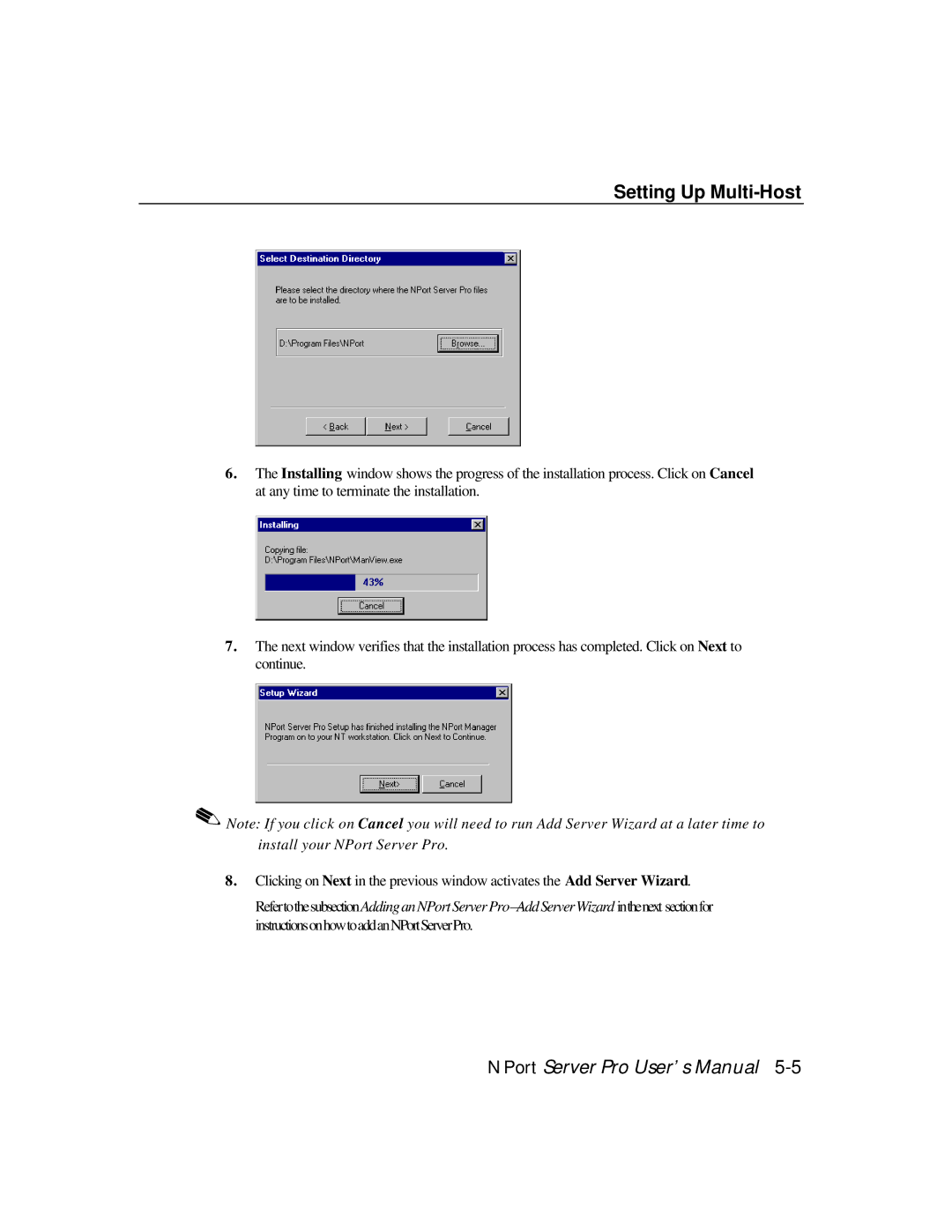 Moxa Technologies DE-308, DE-303 manual Setting Up Multi-Host 