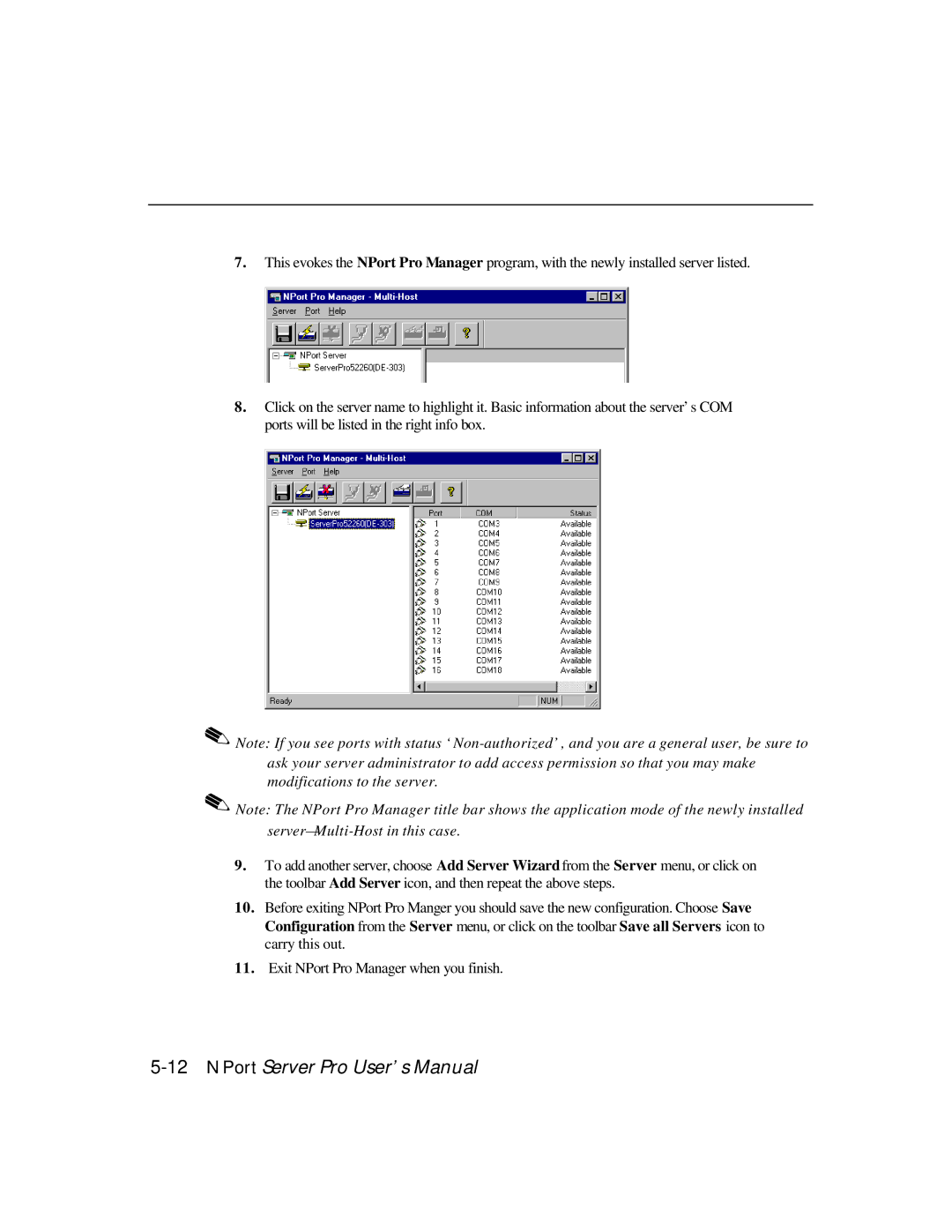 Moxa Technologies DE-303, DE-308 manual NPort Server Pro User’s Manual 