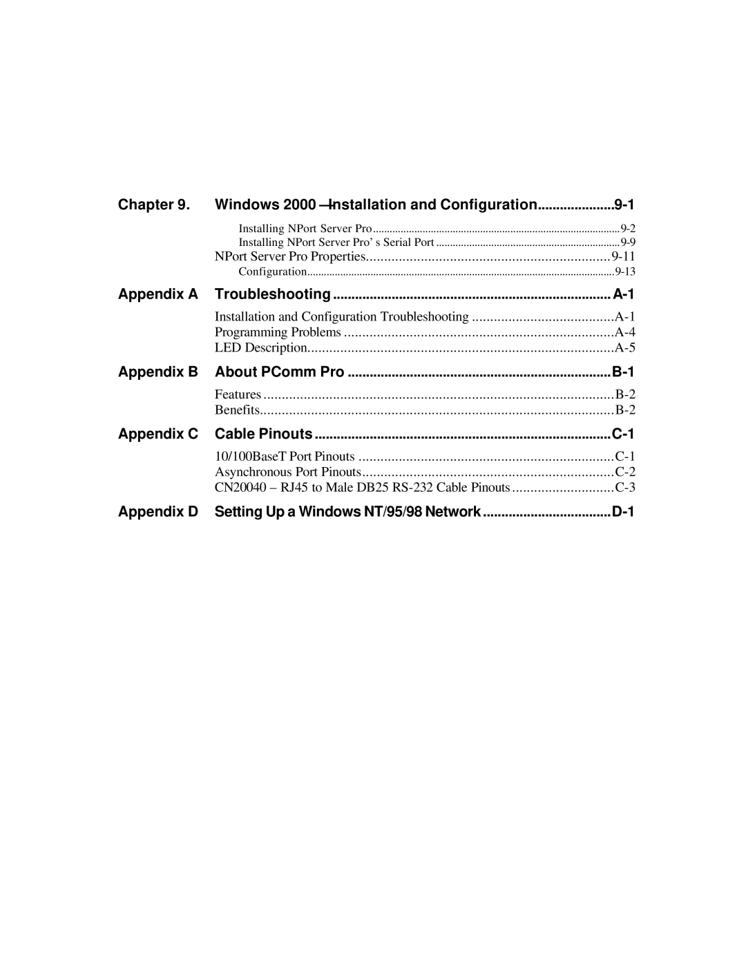 Moxa Technologies DE-303, DE-308 manual Appendix B 