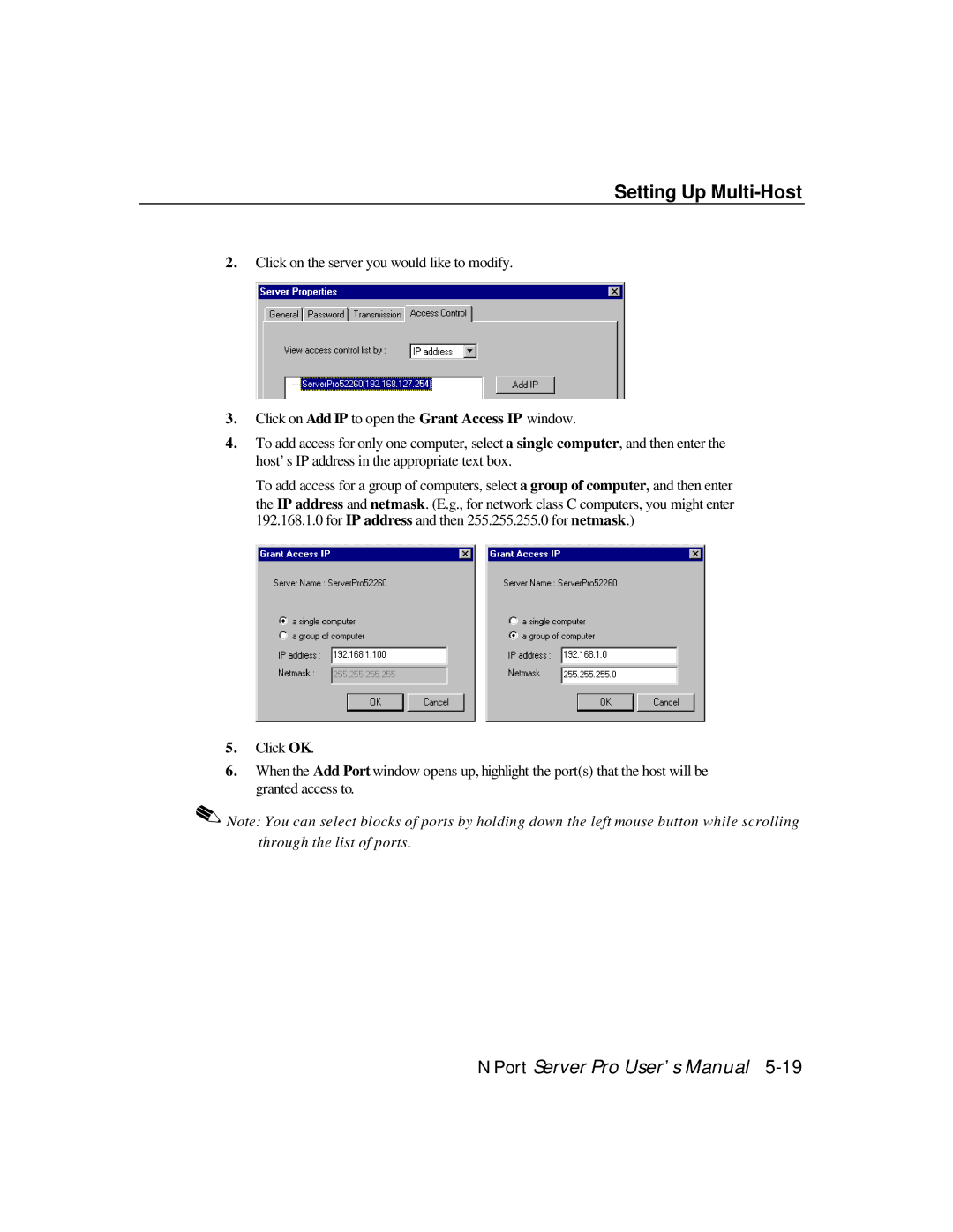 Moxa Technologies DE-308, DE-303 manual Setting Up Multi-Host 