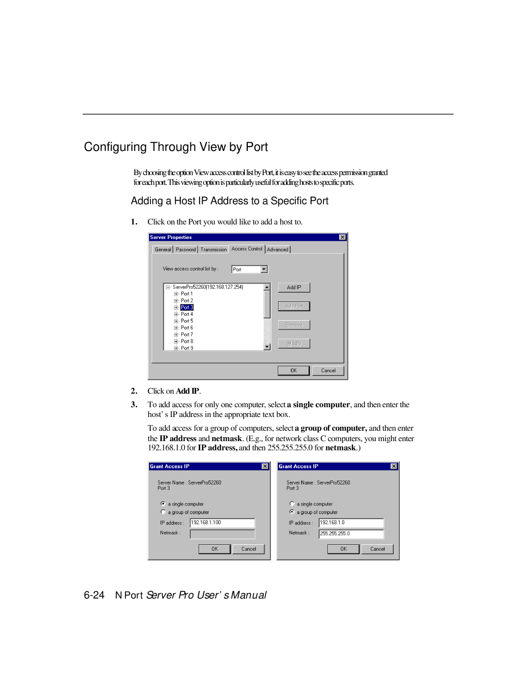 Moxa Technologies DE-303, DE-308 manual Configuring Through View by Port 