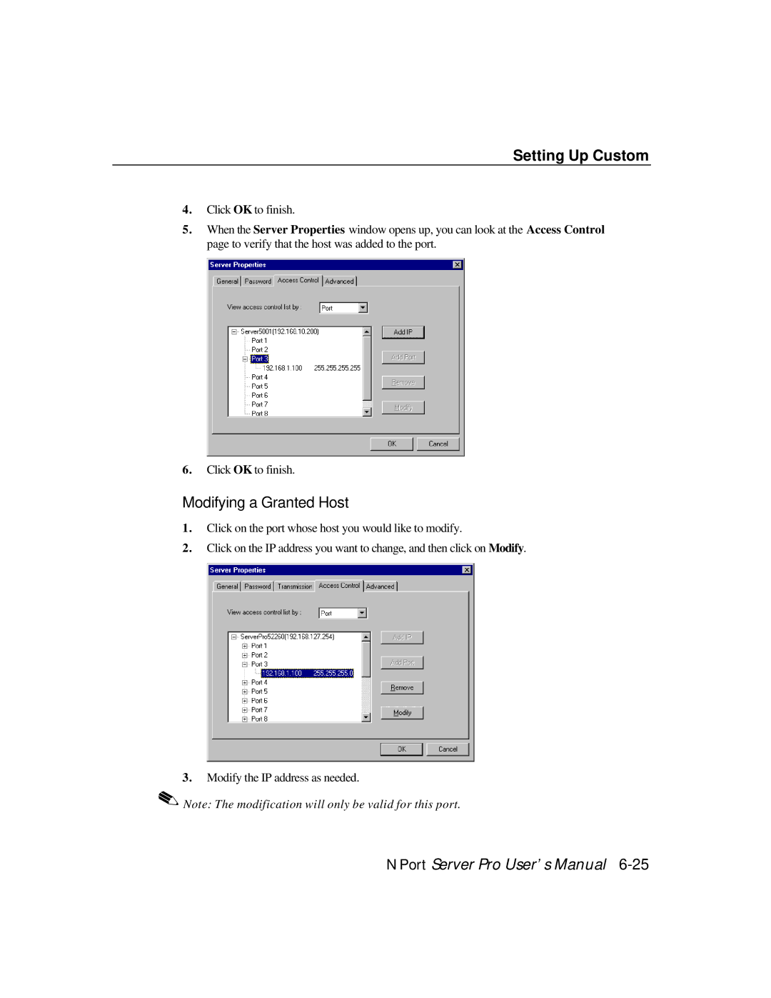 Moxa Technologies DE-308, DE-303 manual Modifying a Granted Host 