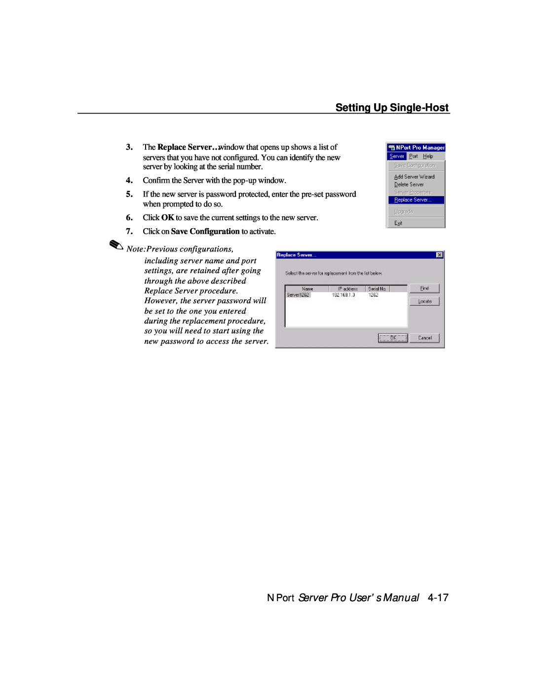 Moxa Technologies DE-308 Setting Up Single-Host, NPort Server Pro User’s Manual, Confirm the Server with the pop-up window 