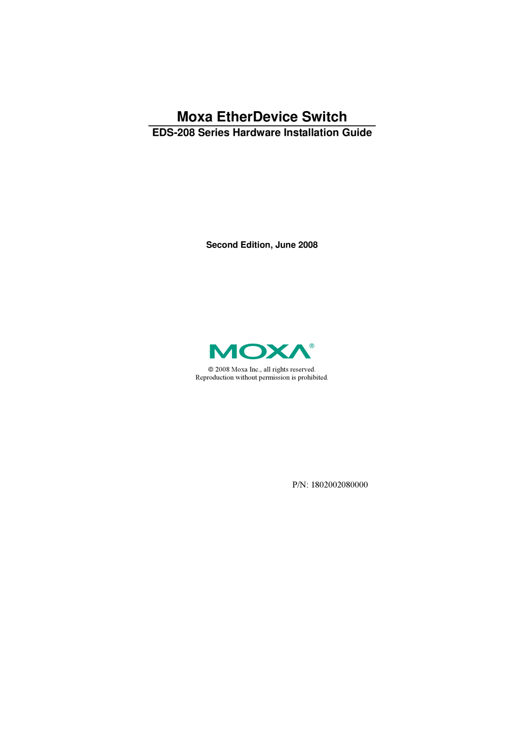 Moxa Technologies EDS-208-M-SC, EDS-208-M-ST manual Moxa EtherDevice Switch 