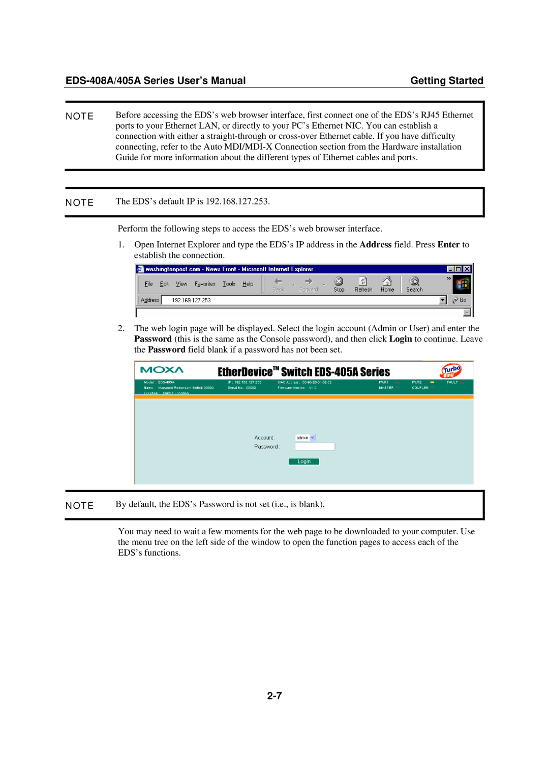 Moxa Technologies 405A SERIES user manual EDS-408A/405A Series User’s Manual 