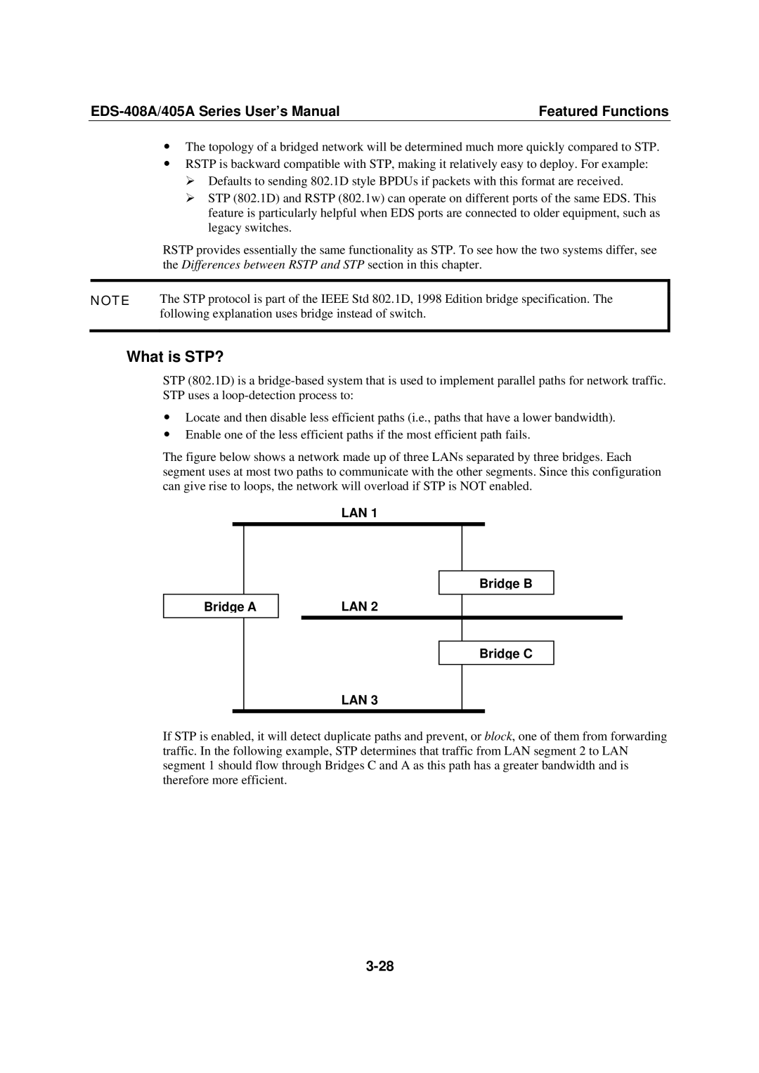 Moxa Technologies 405A SERIES, EDS-408A user manual What is STP? 