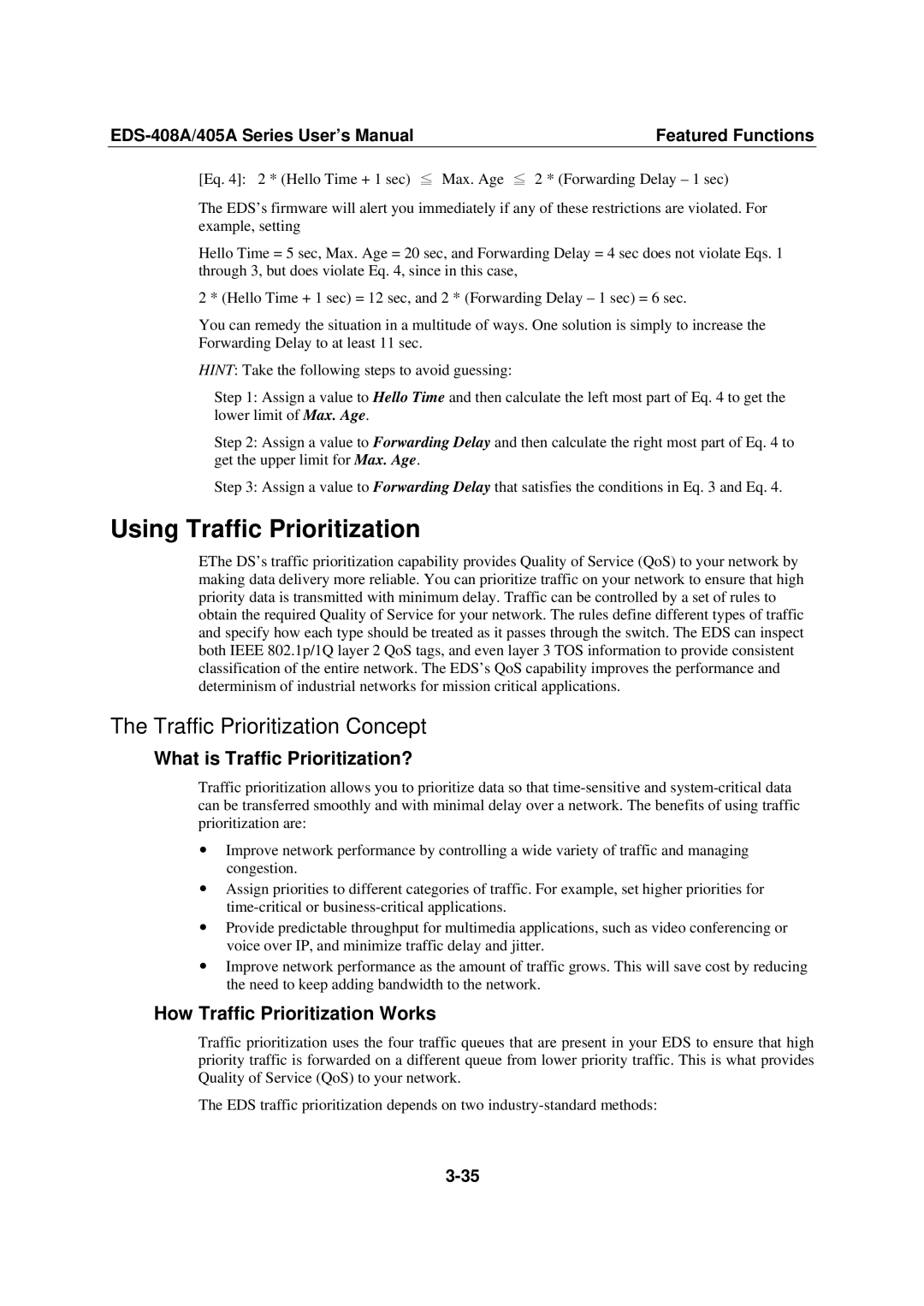 Moxa Technologies EDS-408A Using Traffic Prioritization, Traffic Prioritization Concept, What is Traffic Prioritization? 