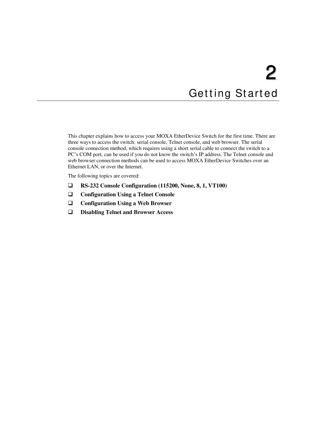 Moxa Technologies EDS-408A, 405A SERIES user manual Getting Started 