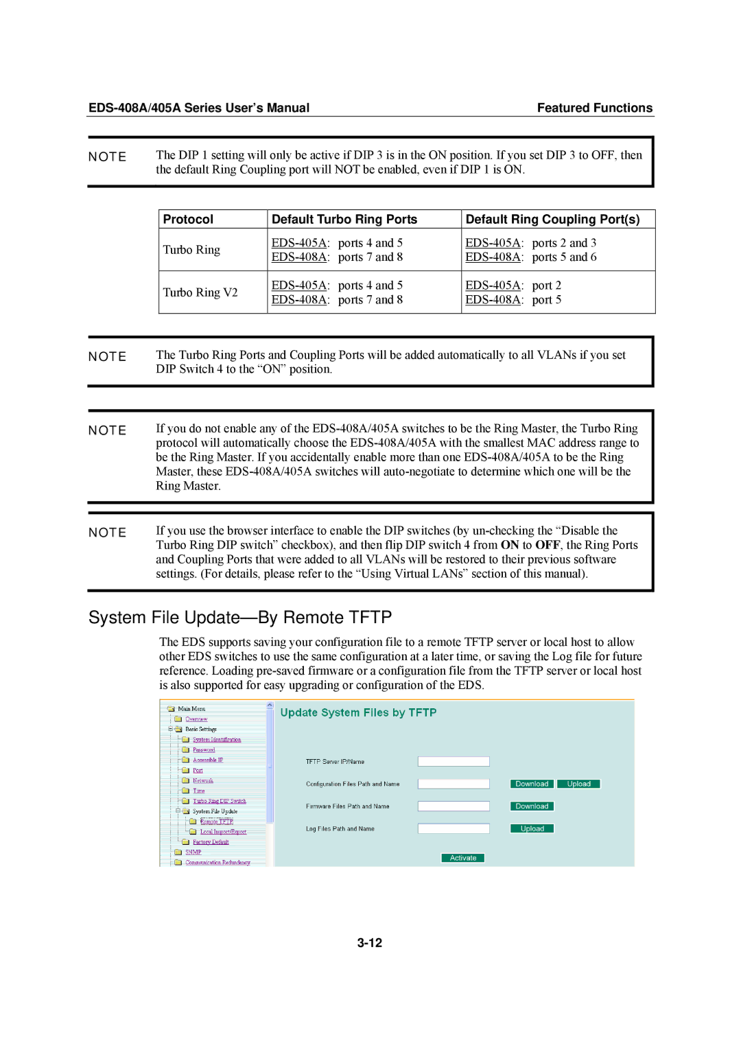 Moxa Technologies EDS-405A, EDS-408A user manual System File Update-By Remote Tftp 