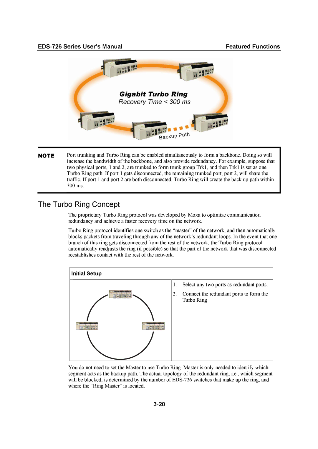 Moxa Technologies EDS-726 user manual Turbo Ring Concept, Initial Setup 