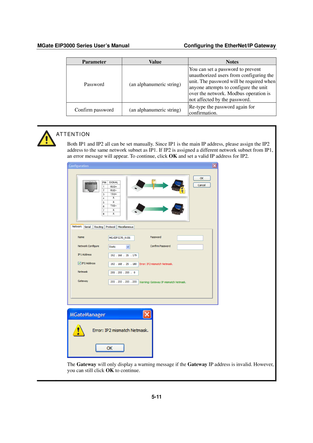 Moxa Technologies EIP3000 DF1 user manual You can set a password to prevent 