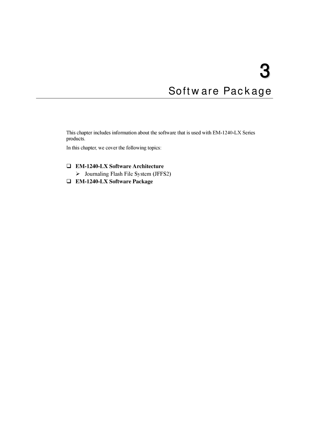 Moxa Technologies EM-1240-LX user manual Software Package 