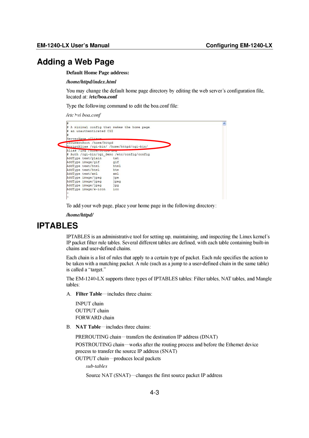 Moxa Technologies EM-1240-LX user manual Adding a Web, Default Home Page address 