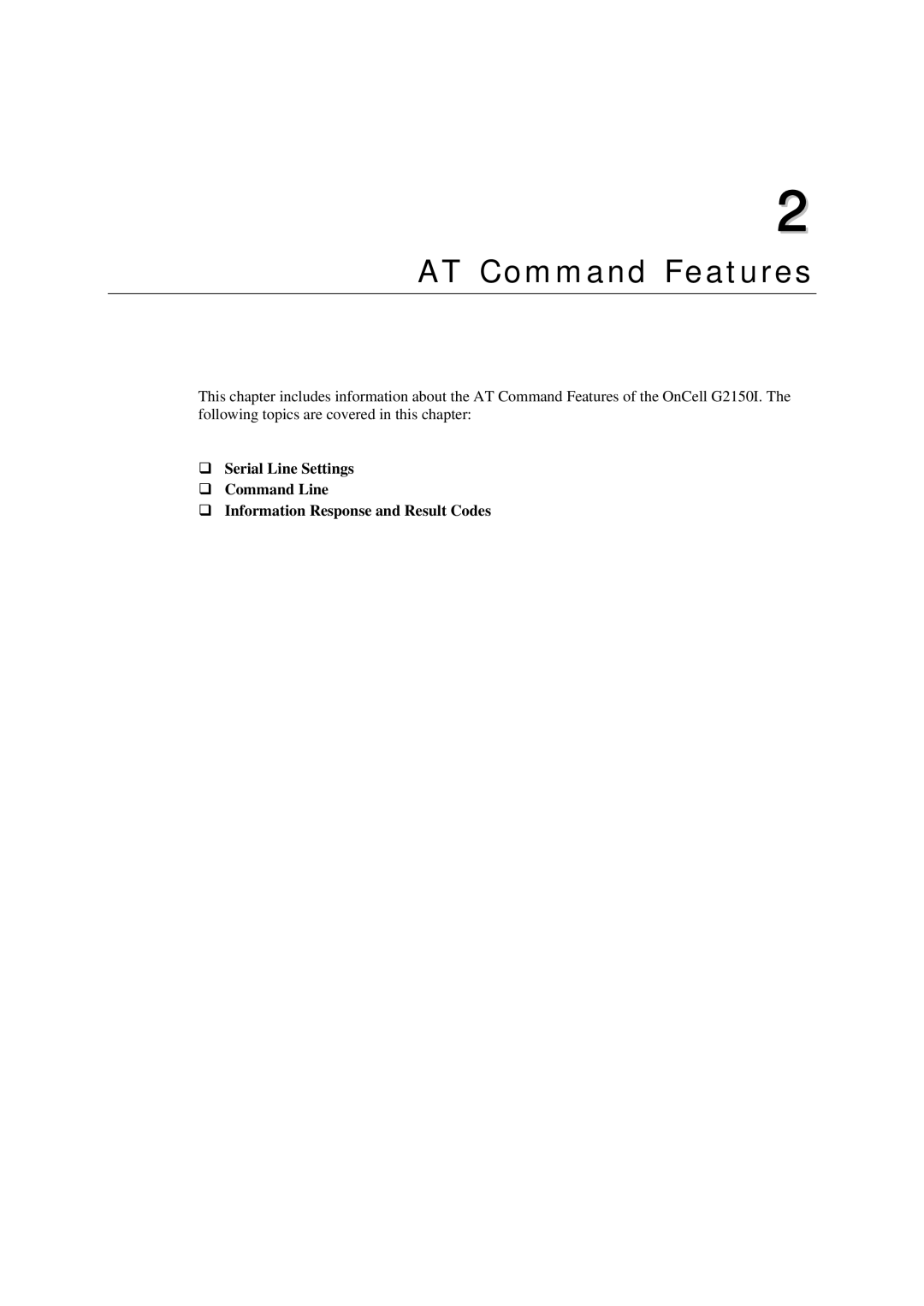 Moxa Technologies G2150I manual AT Command Features 