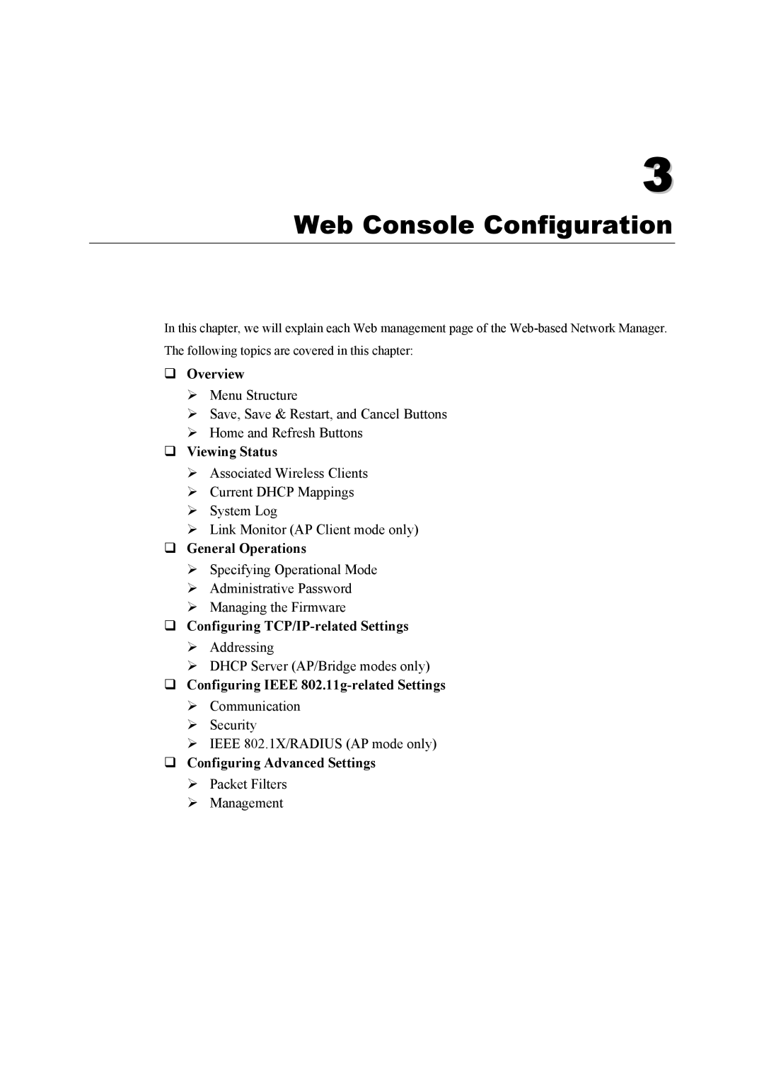 Moxa Technologies AWK-1100, MOXA AirWorks user manual Web Console Configuration, ‰ Viewing Status 