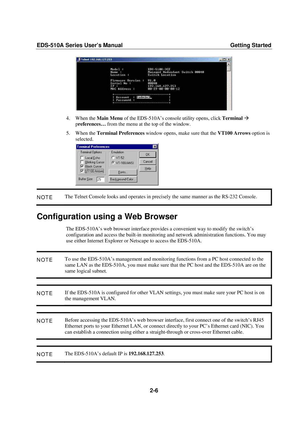 Moxa Technologies EDS-510A, Moxa EtherDevice Switch user manual Configuration using a Web Browser 