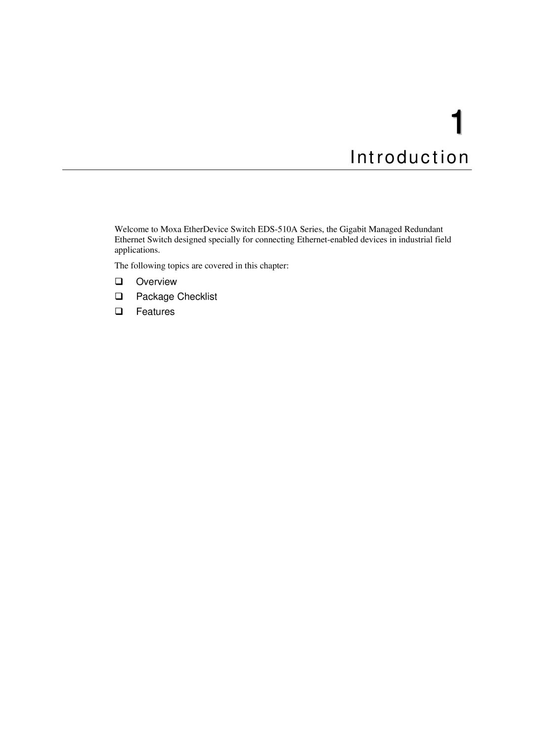 Moxa Technologies EDS-510A, Moxa EtherDevice Switch user manual Introduction 