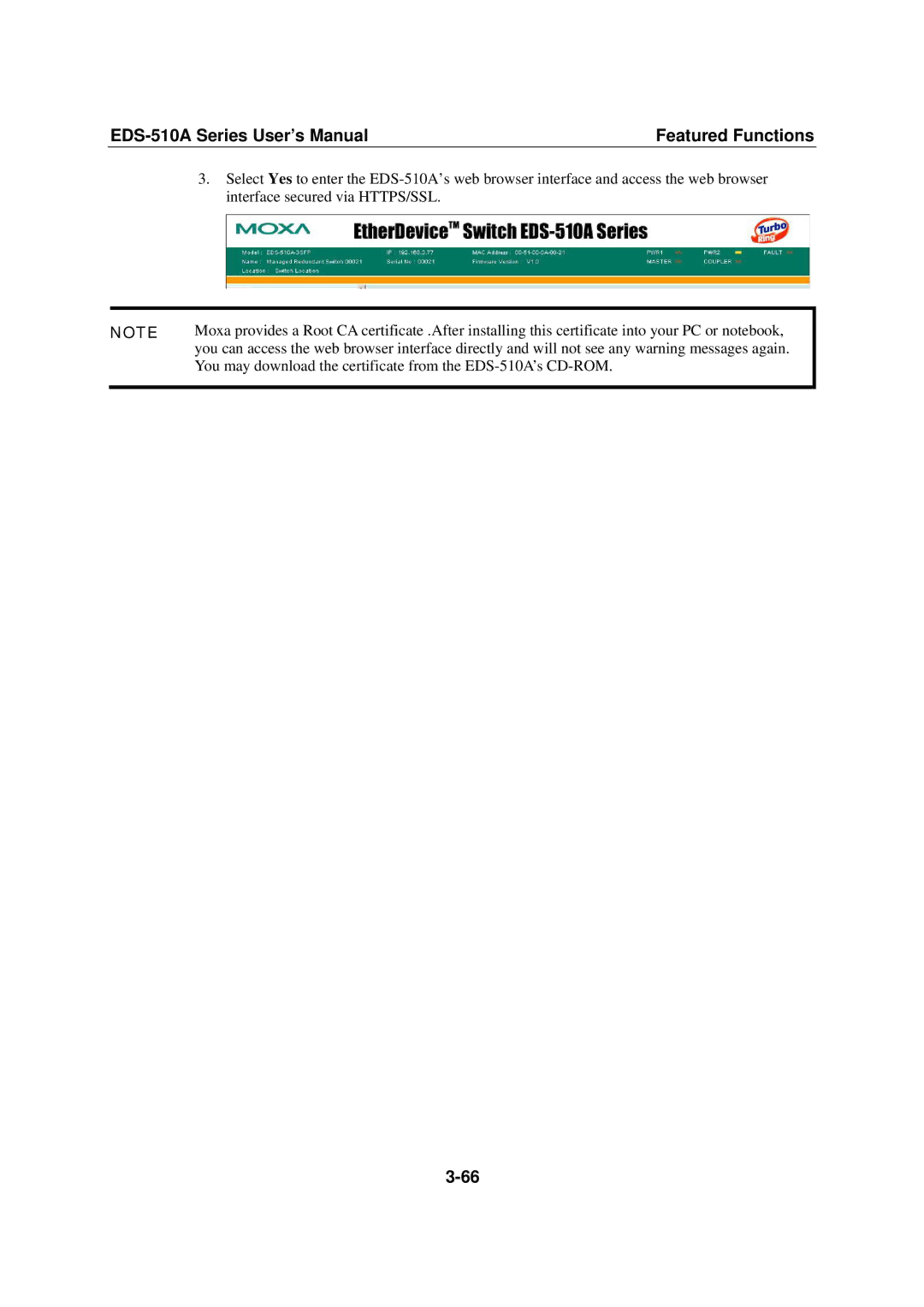 Moxa Technologies Moxa EtherDevice Switch user manual EDS-510A Series User’s Manual Featured Functions 