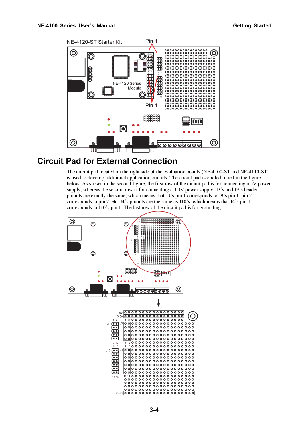 Moxa Technologies NE-4100 user manual Circuit Pad for External Connection 