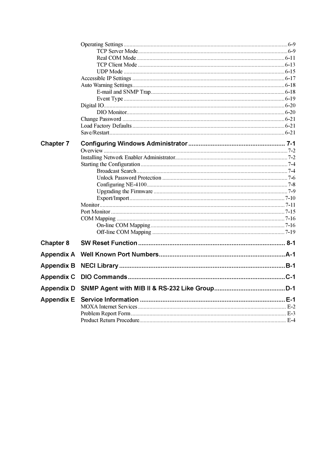 Moxa Technologies NE-4100 user manual Chapter Configuring Windows Administrator 