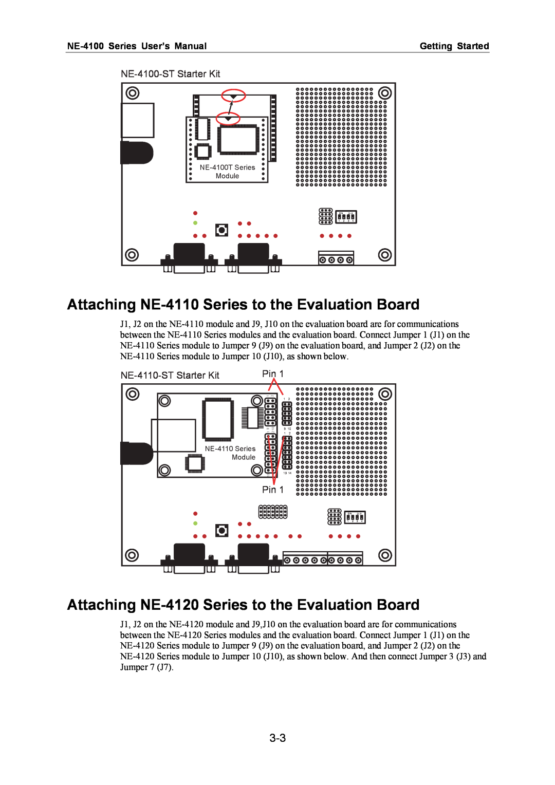 Moxa Technologies Attaching NE-4110 Series to the Evaluation Board, NE-4100-ST Starter Kit, NE-4110-ST Starter Kit 