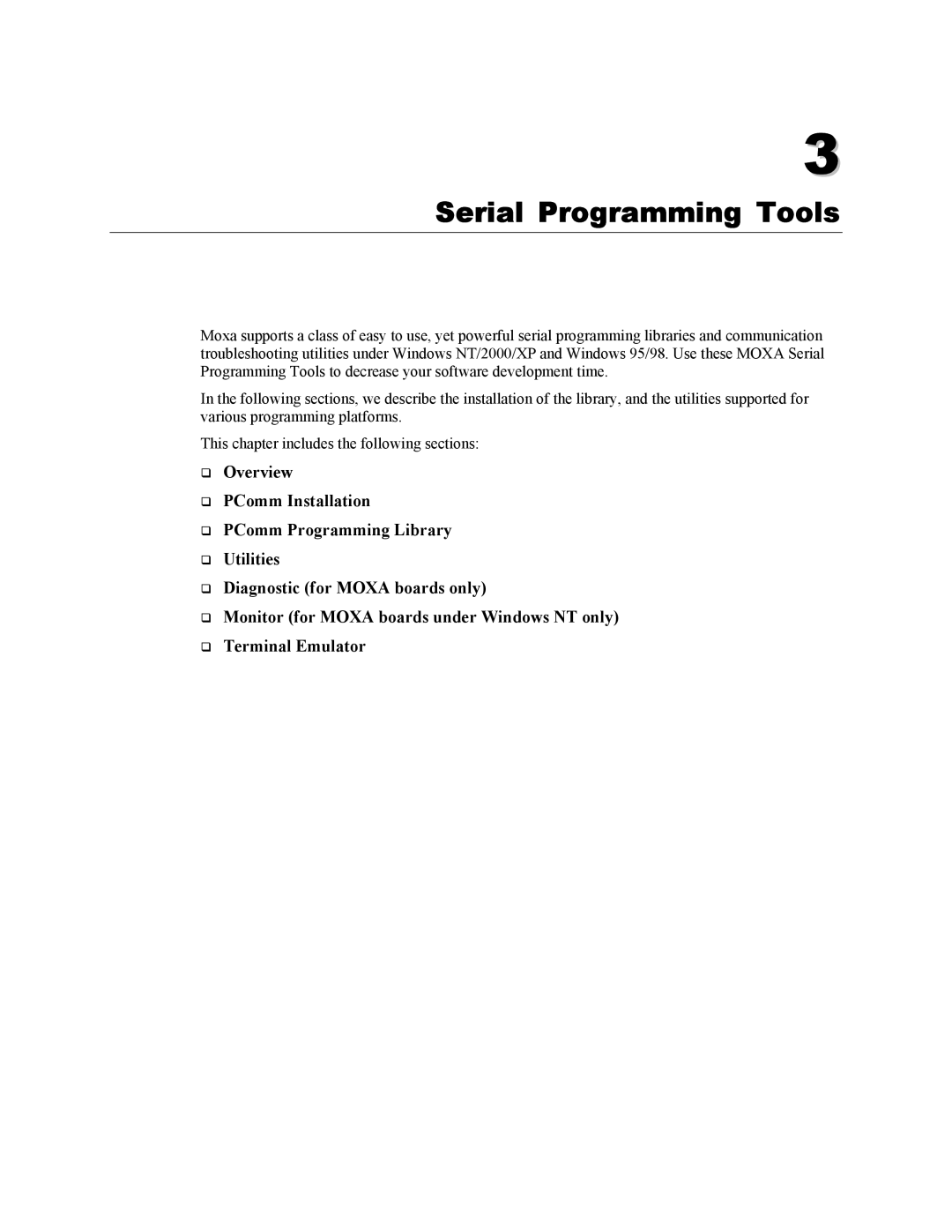 Moxa Technologies NPort 1240, NPort 1220 user manual Serial Programming Tools 