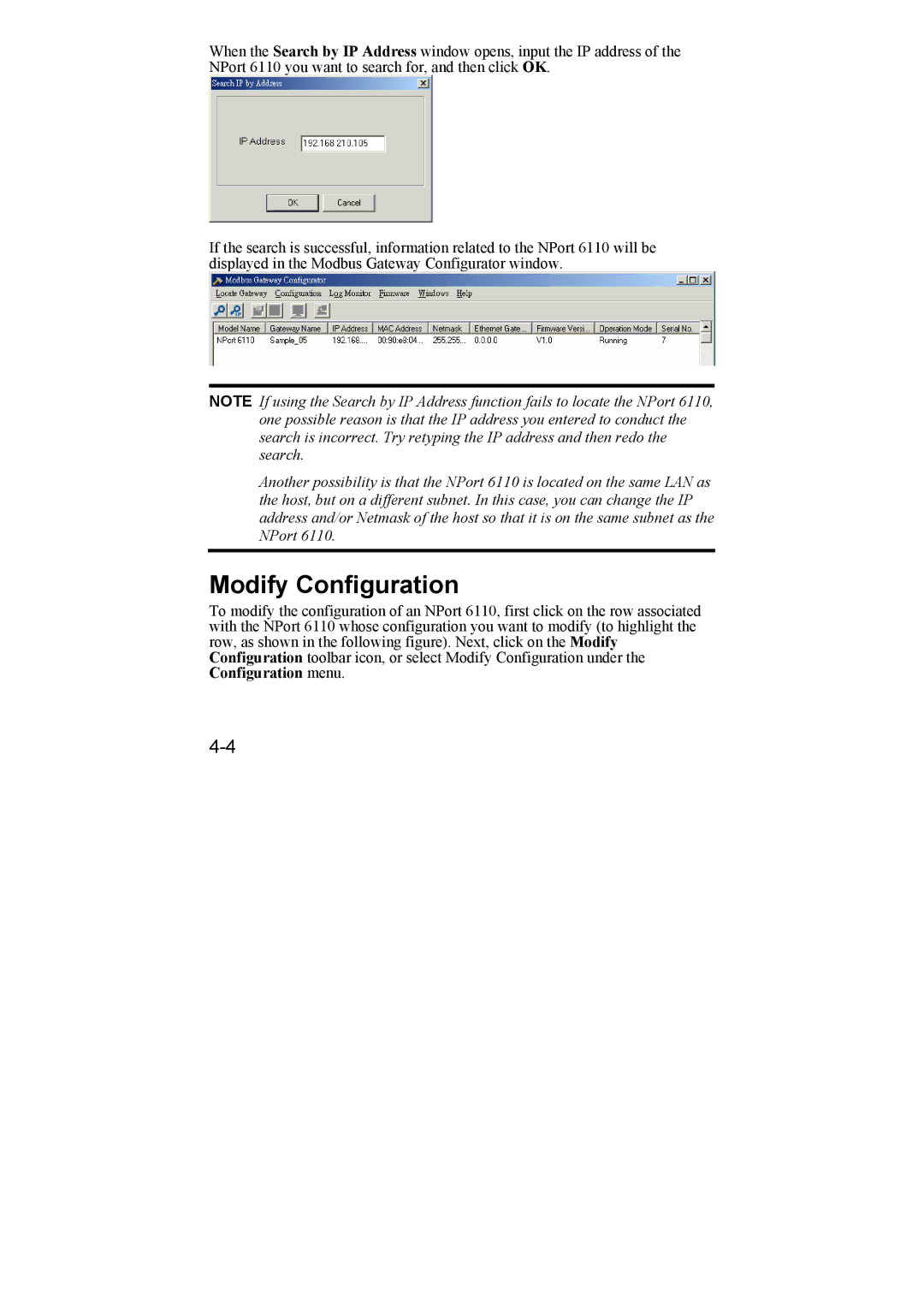 Moxa Technologies NPort 6110 user manual Modify Configuration 