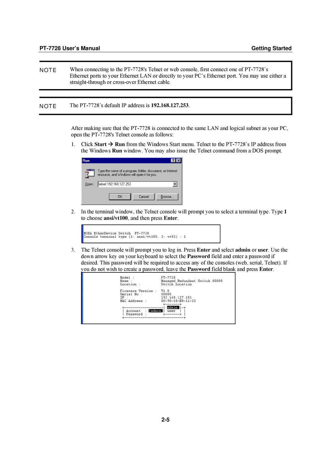 Moxa Technologies user manual PT-7728 User’s Manual Getting Started 