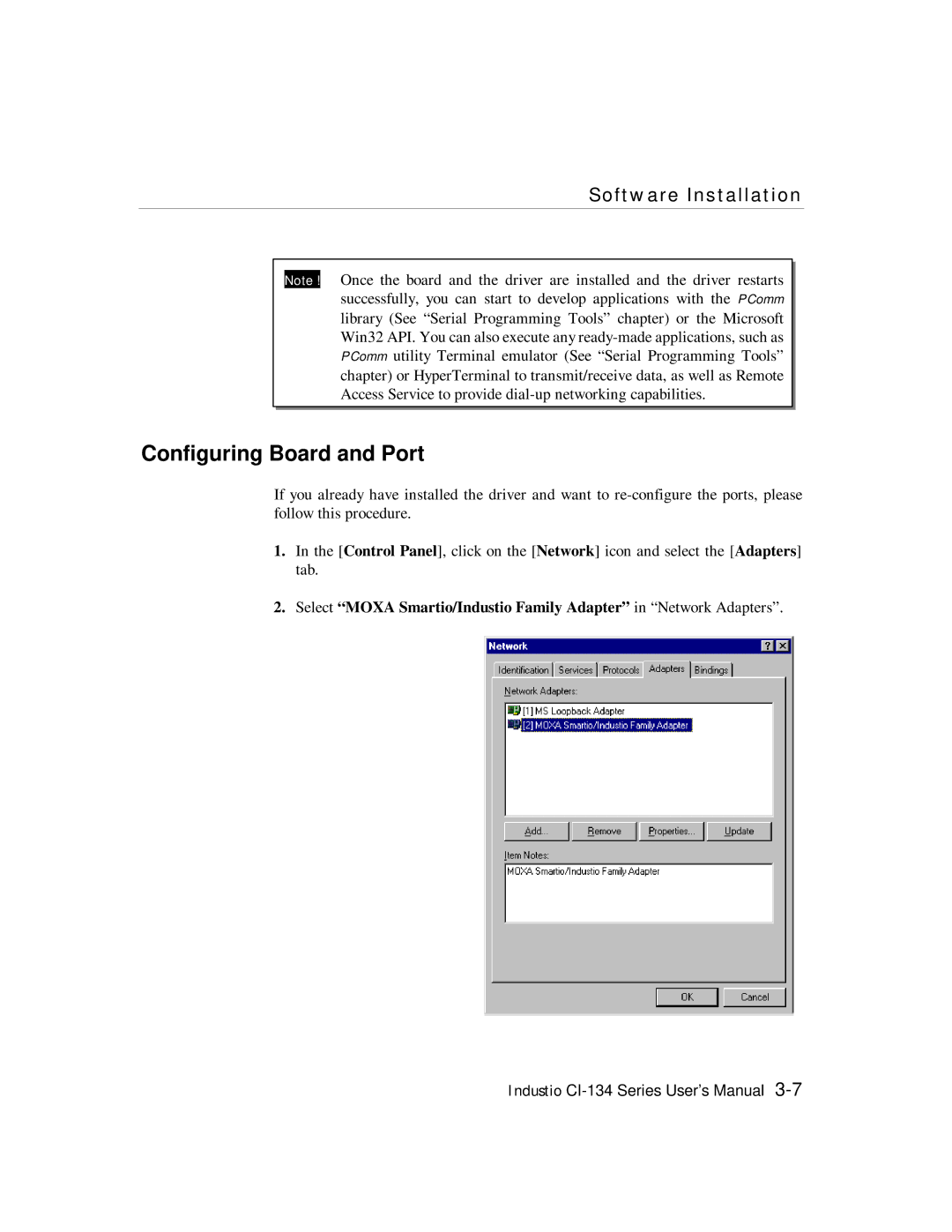 Moxa Technologies RS-422, RS-485 user manual Configuring Board and Port 