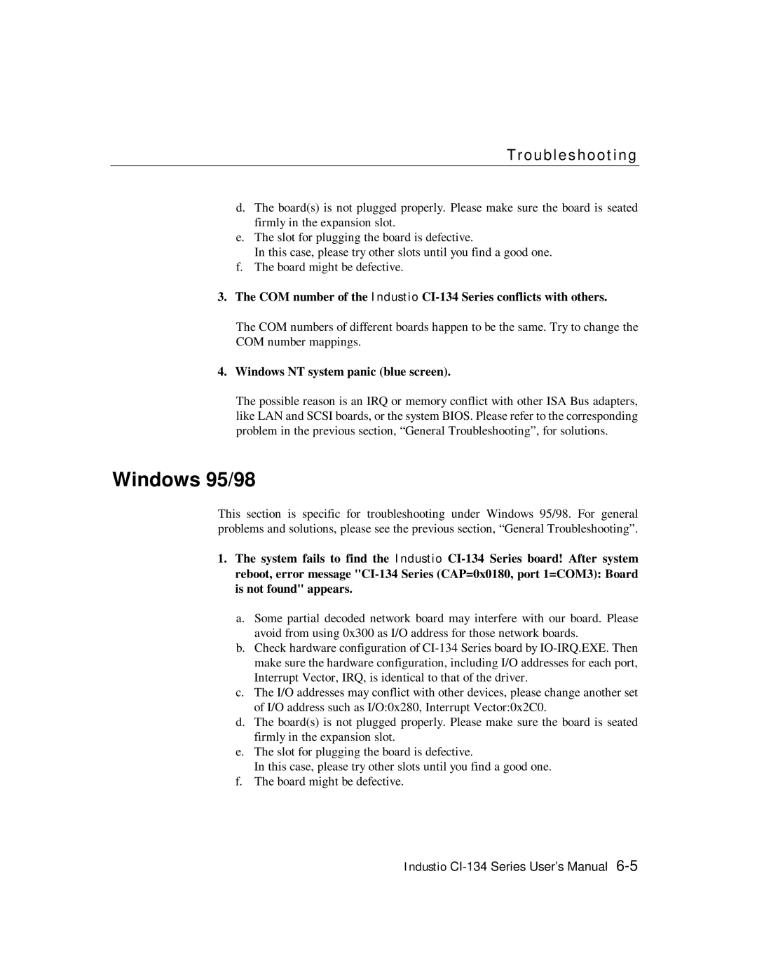 Moxa Technologies RS-422, RS-485 user manual Windows NT system panic blue scr een 