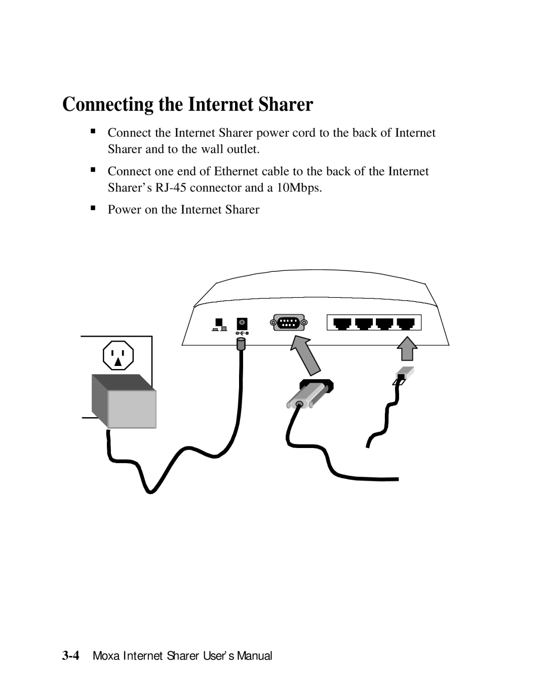 Moxa Technologies SD1000 user manual Connecting the Internet Sharer 