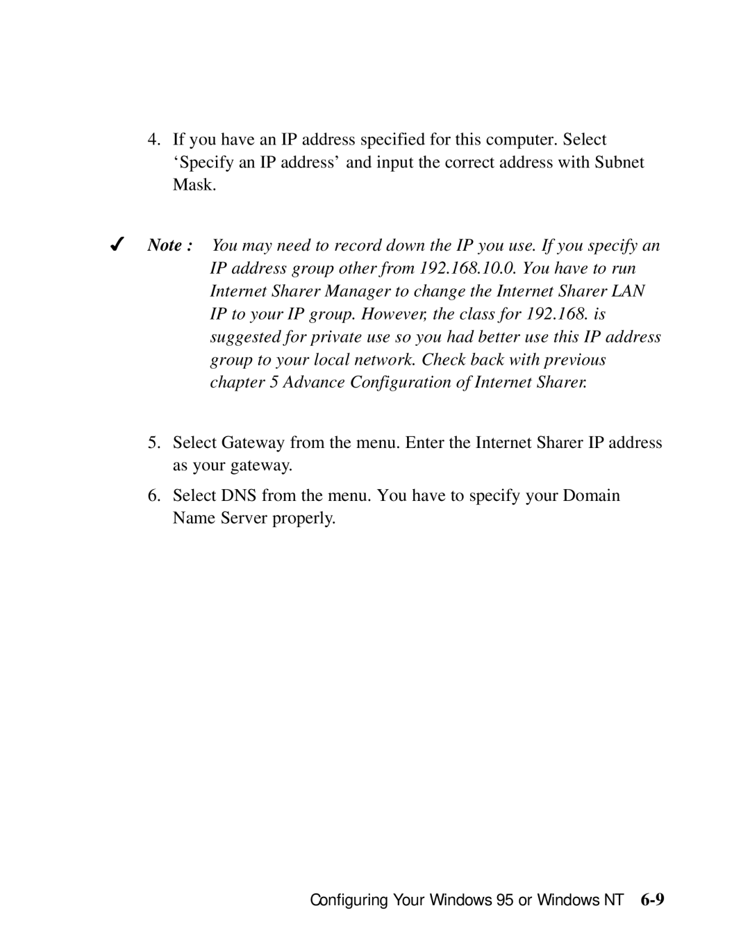 Moxa Technologies SD1000 user manual Configuring Your Windows 95 or Windows NT 