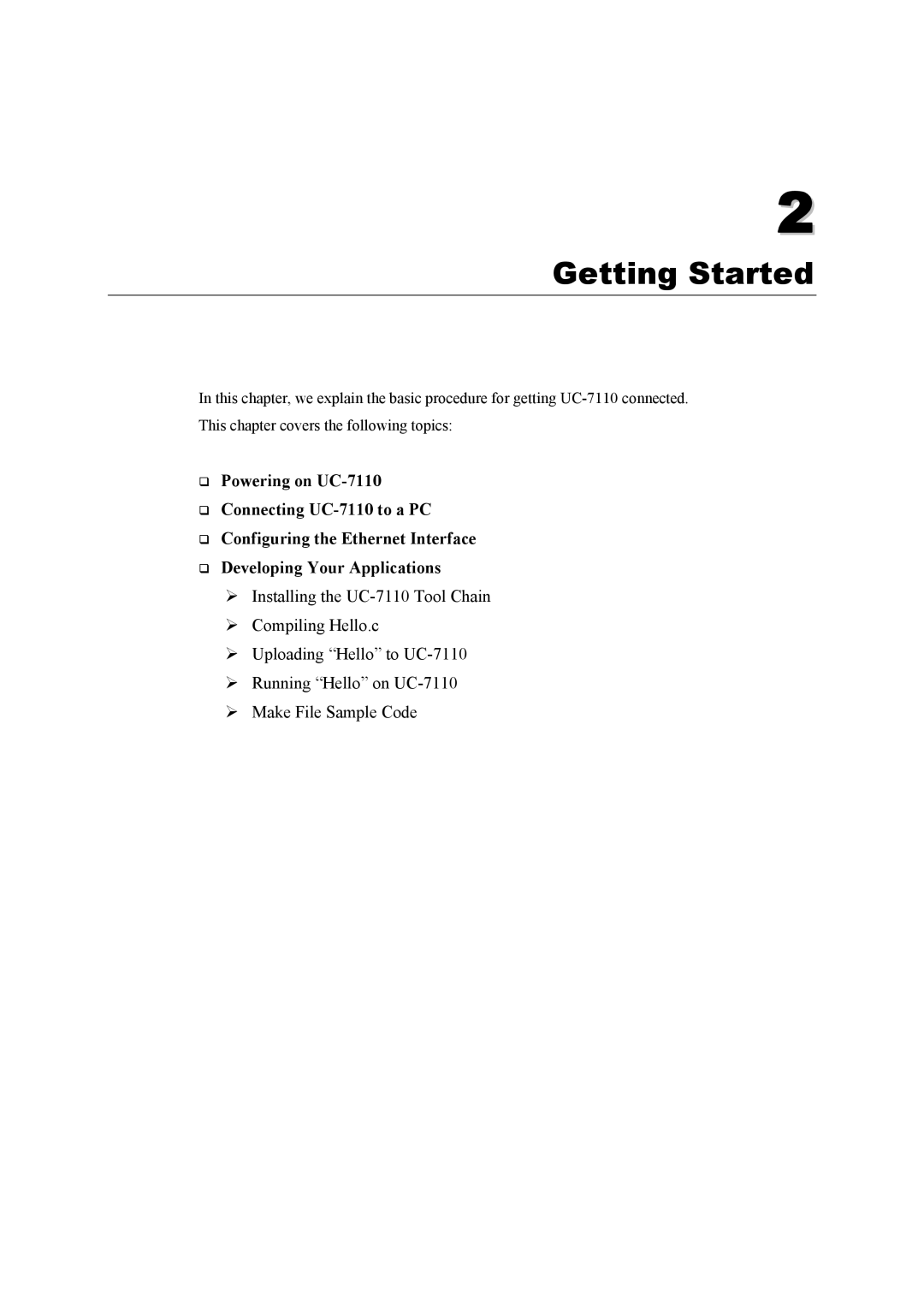 Moxa Technologies UC-7110 user manual Getting Started 