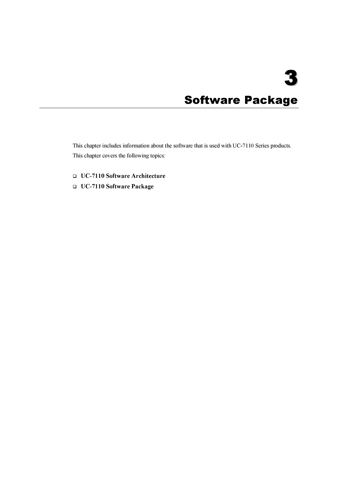 Moxa Technologies UC-7110 user manual Software Package 