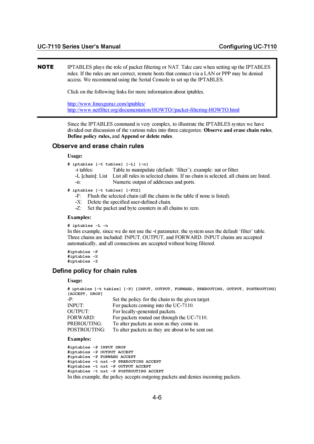 Moxa Technologies UC-7110 user manual Usage, Examples 