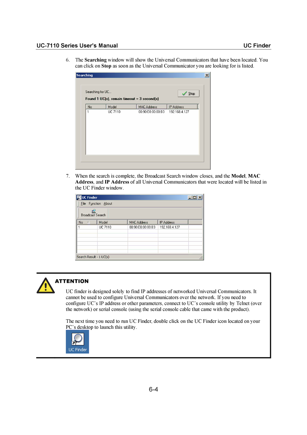 Moxa Technologies user manual UC-7110 Series User’s Manual UC Finder 