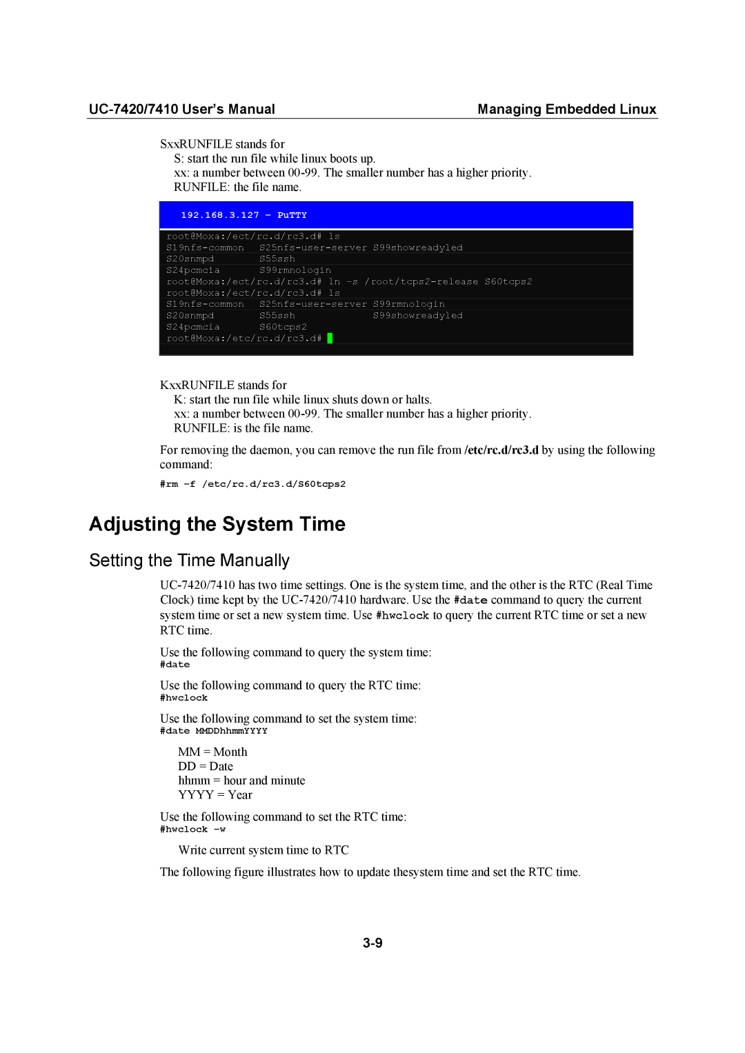 Moxa Technologies UC-7420/7410 user manual Adjusting the System Time, Setting the Time Manually 