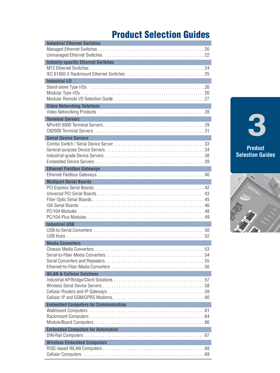 Moxa Technologies V91 manual Product Selection Guides 