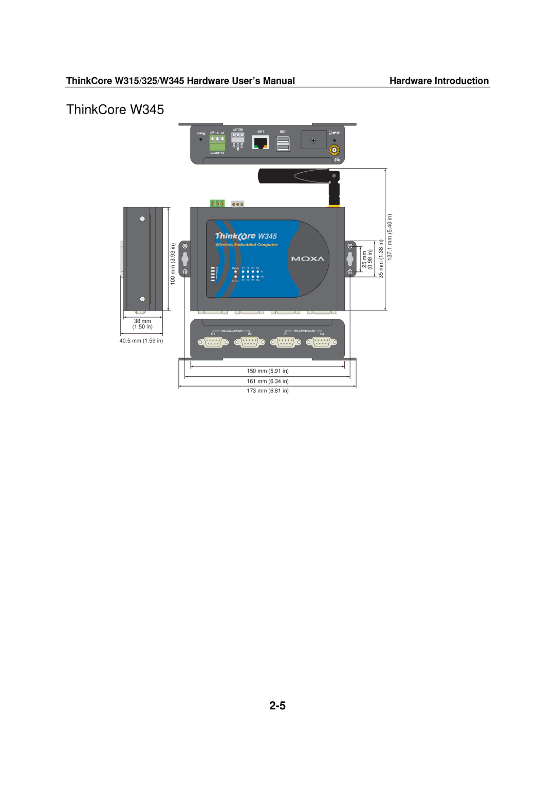 Moxa Technologies W315 user manual W345 